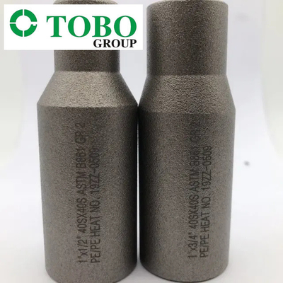 टाइटेनियम मिश्र धातु स्टील पाइप फिटिंग ASTM B363 Ti Gr7 2'' x 1'' SCH10S x SCH40S टाइटेनियम मिश्र धातु स्वेज निप्पल