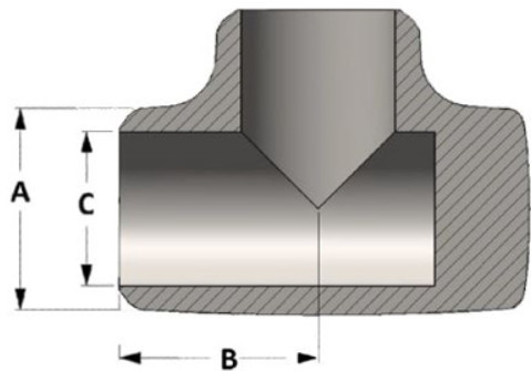सीमलेस बट वेल्डिंग कुशन टी 8"X8" SCH-80S Hastelloy C22 ASME B16.9 पाइप फिटिंग