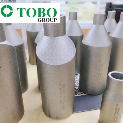 जाली पाइप फिटिंग टाइटेनियम मिश्र धातु इस्पात ASTM B861 GR2 2 '' x 1 '' SCH10S x SCH40S टाइटेनियम मिश्र धातु स्वेज निप्पल