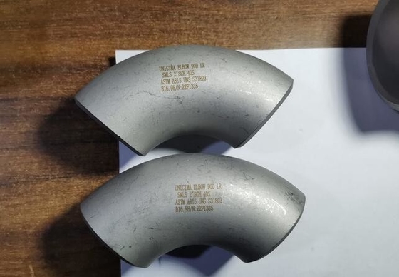 निर्बाध बट वेल्डिंग 90 ° लंबाई त्रिज्या कोहनी 8 ”SCH-20 ASTM N08825 मिश्र धातु 825