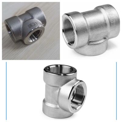उच्च-गुणवत्ता ASME B16.9/ASTM A403 WP316 304 SS स्टेनलेस स्टील थ्रेडेड समान व्यास टी