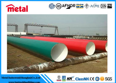 गैस / तेल परिवहन के लिए 3LPE LSAW 24 INCH कोटेड स्टील पाइप WT 14.3MM